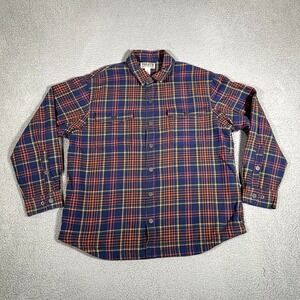 Duluth Jacket Mens XL Blue Plaid Fleece Lined Shacket Snap Casual Workwear Heavy